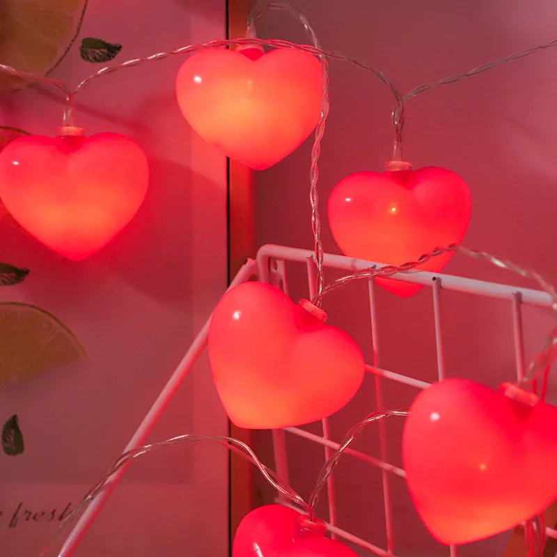 Led Love Heart String Lights Voor Xmas Slinger Party Kerst Vakantie Roze Meisje Romantische Kerstverlichting Bruiloft Decoratie