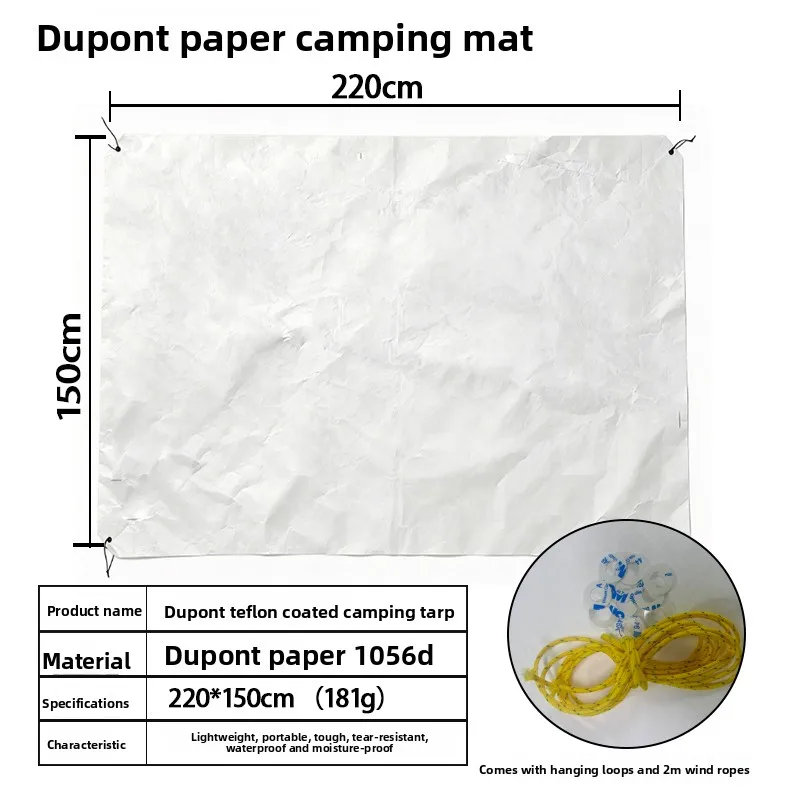 Lona de Camping Tyvek Ultraligera, Impermeable, Resistente a la Humedad, Tapete para Picnic, Manta de Playa Antidesgarros y Duradera