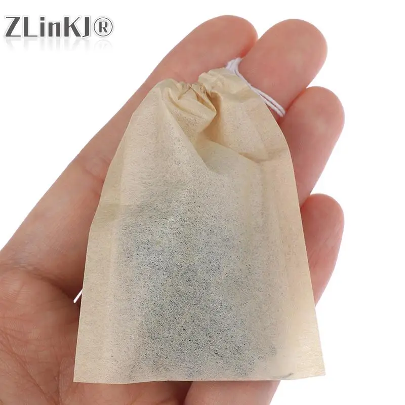 100Pcs/Lot 5*7cm Paper Tea Bags Filter Empty Drawstring Teabags for Herb Loose Tea