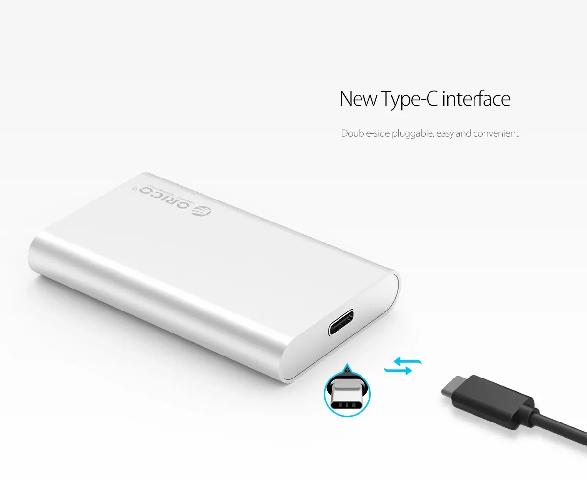 ORICO Type-C Mini mSATA SSD الضميمة MSATA الحالة الصلبة صغيرة من النوع C صندوق القرص الصلب المحمول SSD حافظة القرص الصلب قذيفة عالية السرعة #3