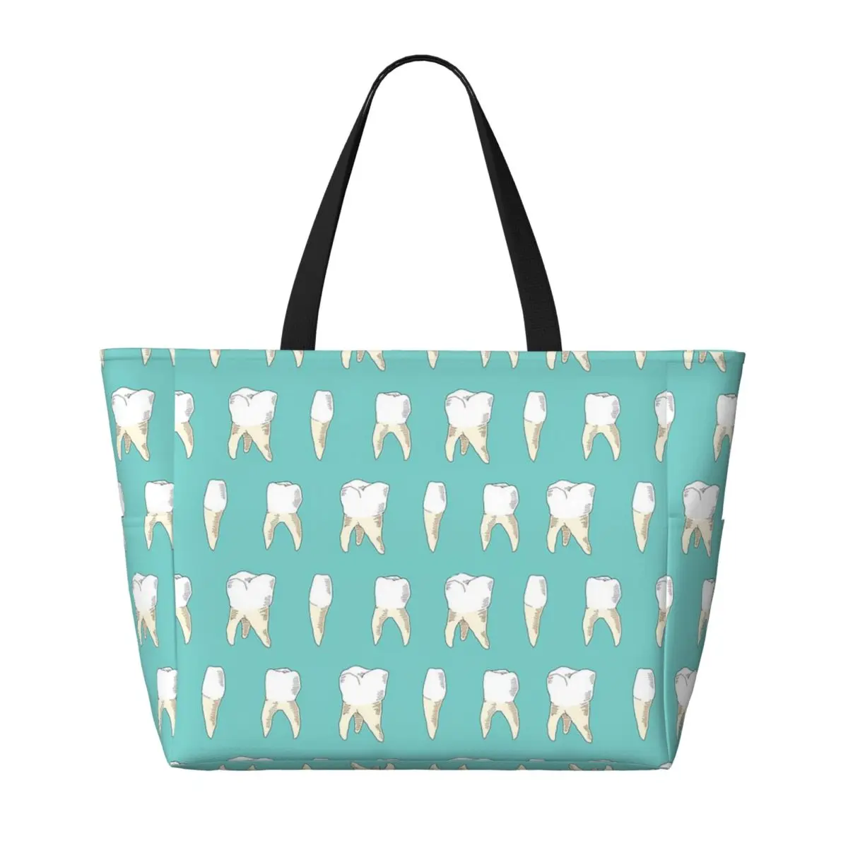 Dentist Tooth Teeth Beach Tote Bag Sport Gym Yoga Duffle Large Tote Bag Women Travel Bag Fitness bag