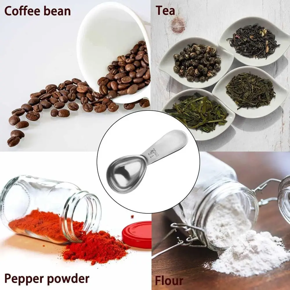 1pc Stainless Steel Coffee Measuring Spoon 2 Tablespoon Coffee Scoop Short Handle Measuring Spoon for Ground Coffee Tea Sugar