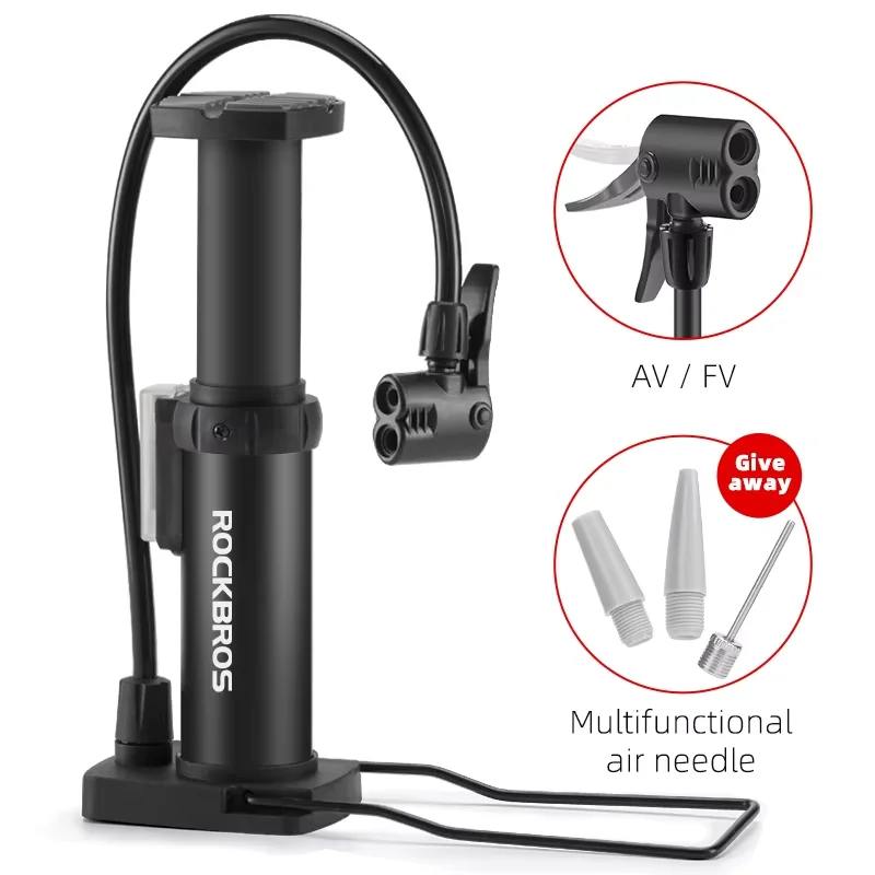 ROCKBROS Fahrrad Pumpe Fahrrad Hochdruck Fahrrad Pumpe AV/FV Tragbare Air Inflator Fuß Bomba MTB Fahrrad Pumpe Fahrrad zubehör