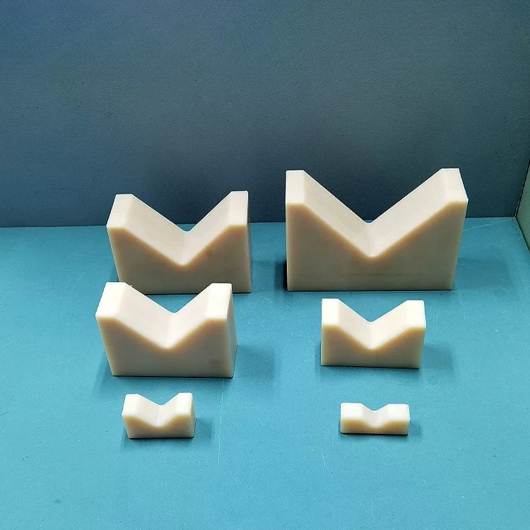 Polymer polyethylene V-shaped positioning block, machine tool pipe support fixture pad