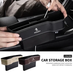 Leather Car Seat Gap Storage Box Cup Multifunctional Pocket Catcher Organizer for Peugeot 308 208 3008 508 307 407 Accessories