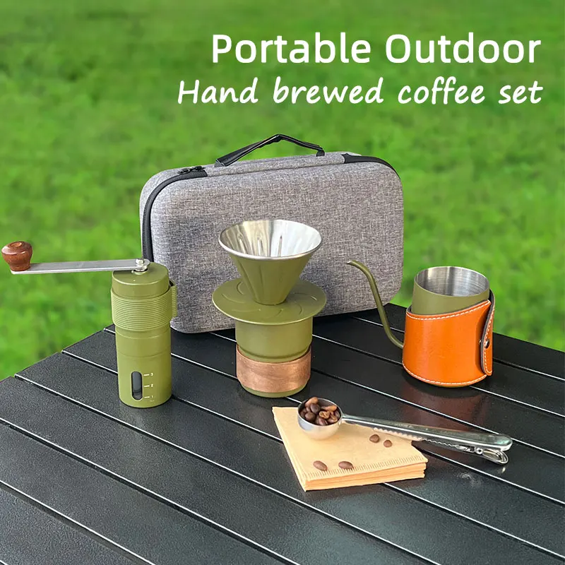 Portable Travel Coffee Bag Outdoor Camping Accessories Waterproof Manual Pour Over Coffee Maker Set Gift Coffee Set