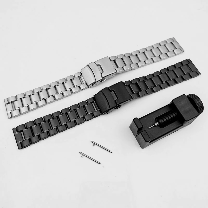 High Grade 5 Rows Engineer Cast Metal Watch Band Stainless Steel Bracelet Straps Replacement Screws Link 18mm/20mm/22mm/24mm