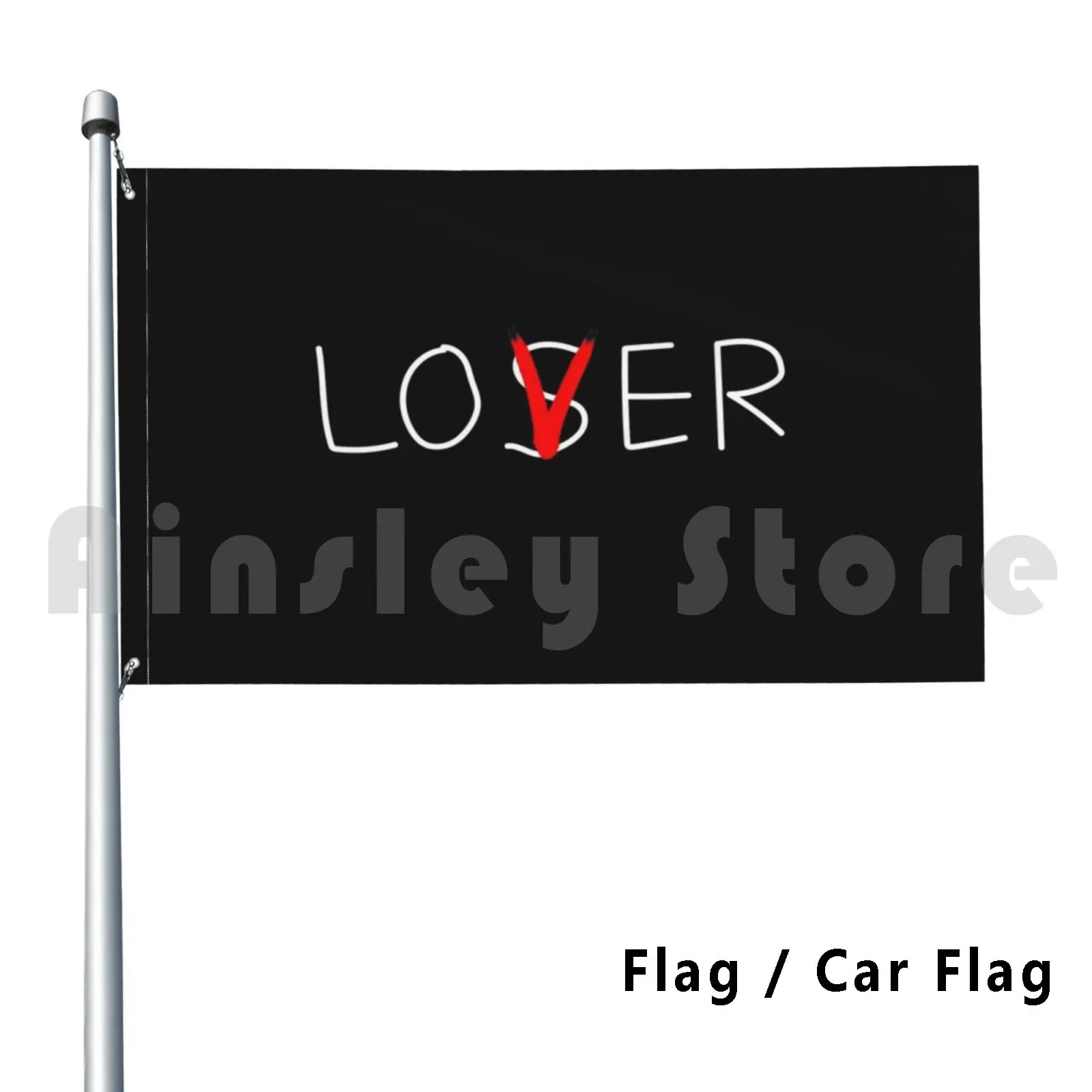 Loser Or Lover ? Flag Car Flag Funny Love Lover Lose Game Fun Funny Quote Word Sense Meaning Girlfriend