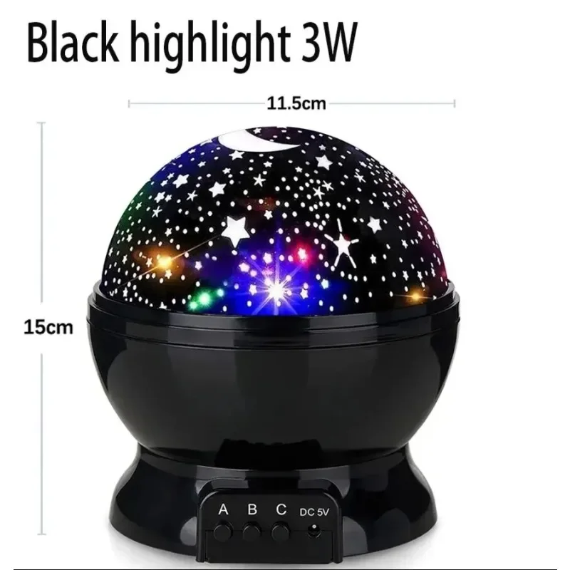 2025 new model LED Starry Night Light Auto Rotating PatternBattery Starry Night Projection Light for Bedroom Decoration