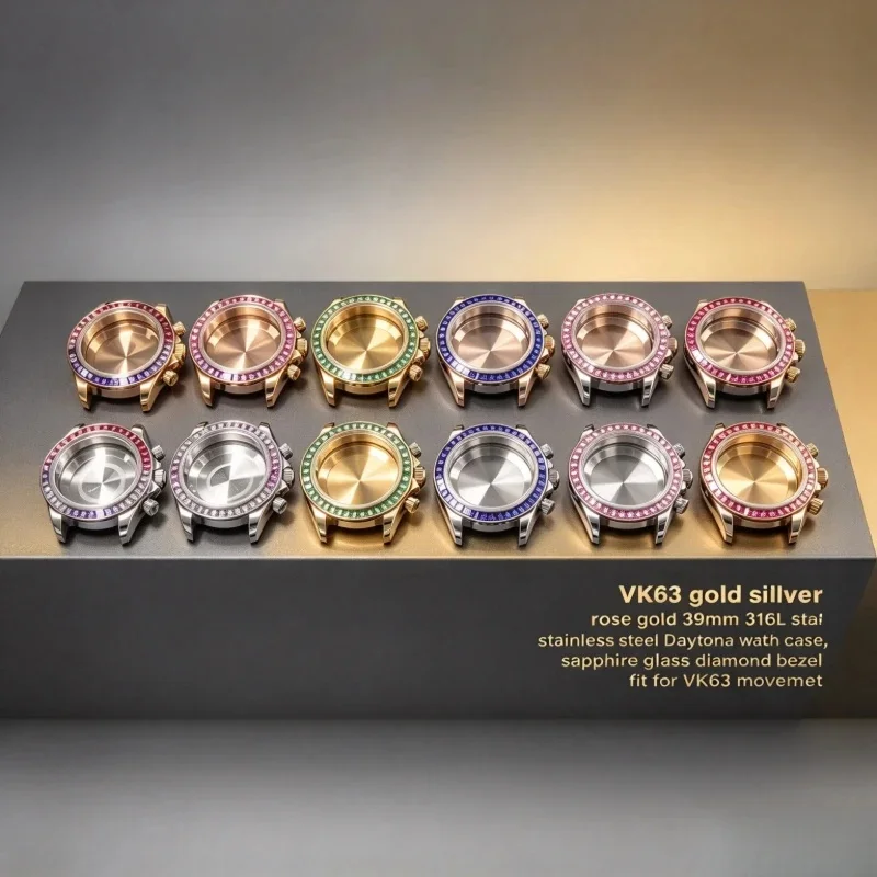 watch-accessories-watch-parts-rlx-20mm-strap-watch-box-rainbow-diamond-bezel-watch-casedaytona-39mm-vk63-steel-movement-case