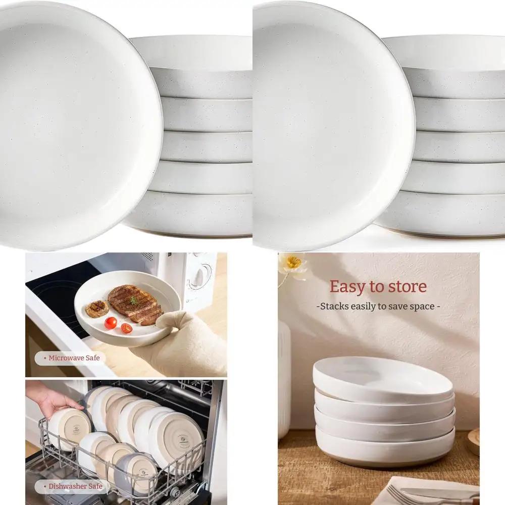 

Набор из 6 белых мисок для пасты и салатов, идеально подходящих для подарков на новоселье, День благодарения и Рождество.