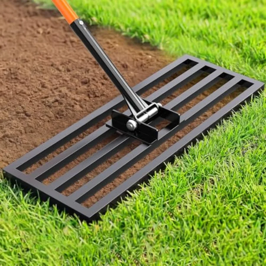 

Грабли для выравнивания газона 30x10, сверхпрочные, из нержавеющей стали, с регулируемой ручкой 78 см, для сада, двора, поля для гольфа, фермы, пастбища, зеленых зон