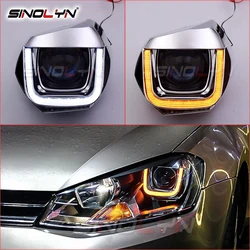 Sinolyn High Configuration Retrofit Kits For VW Golf 7 2013 Original Headlight Upgrade DRL LED Hella 3R G5 Q5 Projector Lenses