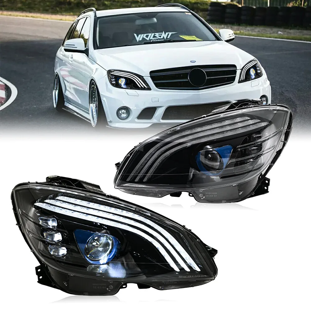 

1Set LED Headlights Assembly Fit For Benz W204 C-Class Xenon 2008 2009 2010 2011 Front Lamps Turn Signal Front Head Lamps
