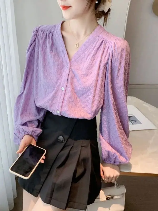 

Новая женская универсальная рубашка с длинным рукавом 2024 года, осенне-зимняя, в стиле Cleanfit, из полиэстера, с рукавами А-силуэта, тонкая, не дающаяся к усадке