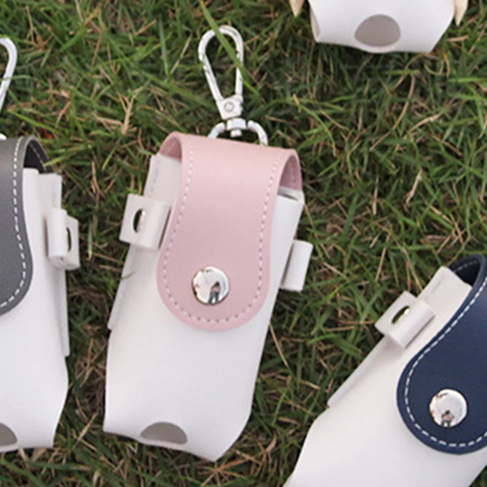 

Golf Bag Portable Pu Ball Pouch Pink Outdoor Holder Small Storage Golfs Accessories Sports Gear Golfing Tee Bag
