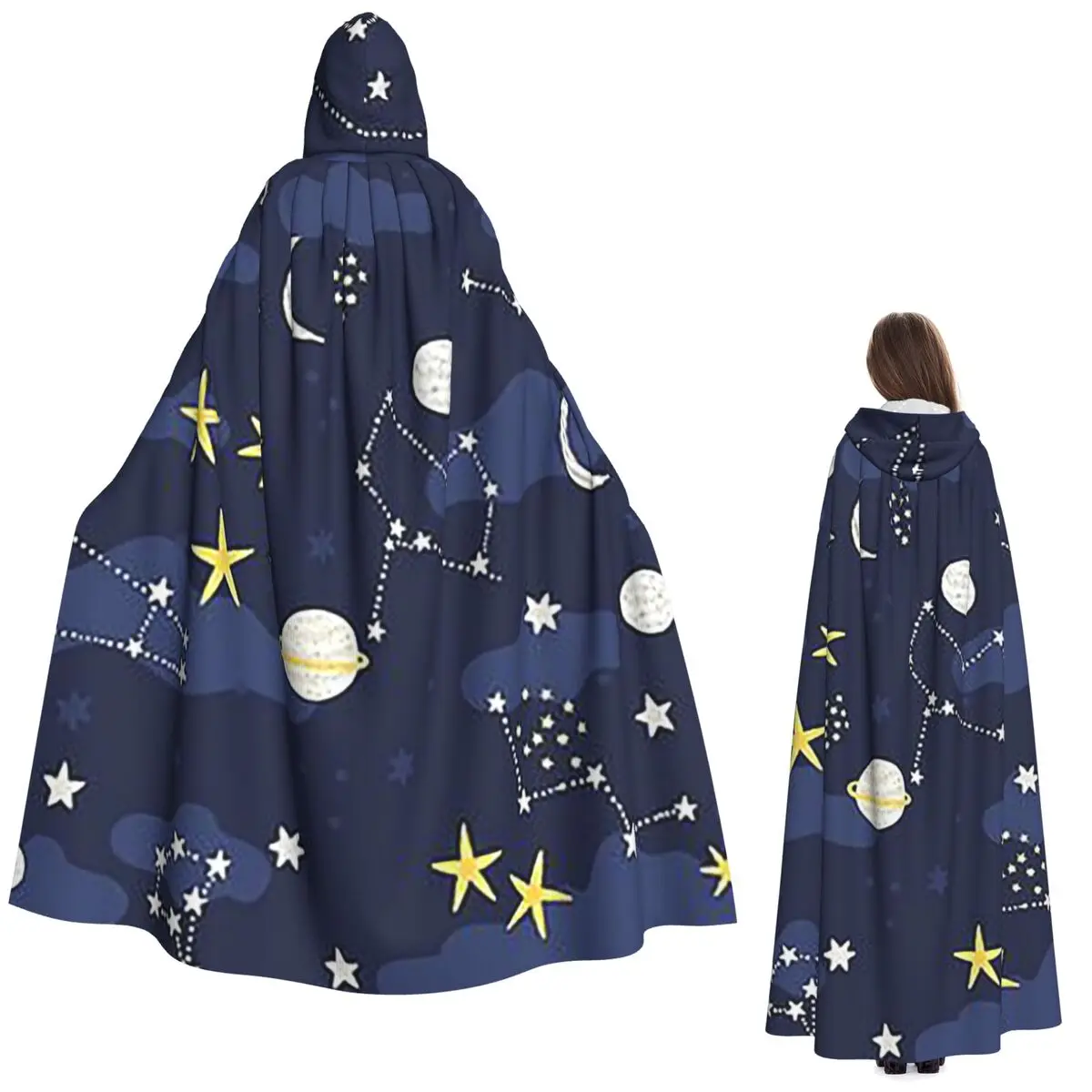干支星座スペースロングフード付きマント魔女中世コスチュームコスプレケープハロウィンパーティー大人ユニセックス