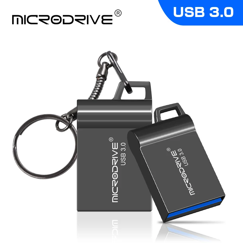 

Высокоскоростной мини-USB 3.0 флэш-накопитель 16 ГБ, 32 ГБ, 64 ГБ, 128 ГБ, металлический флэш-накопитель, водонепроницаемый USB-накопитель, ручка-накопитель с брелоком