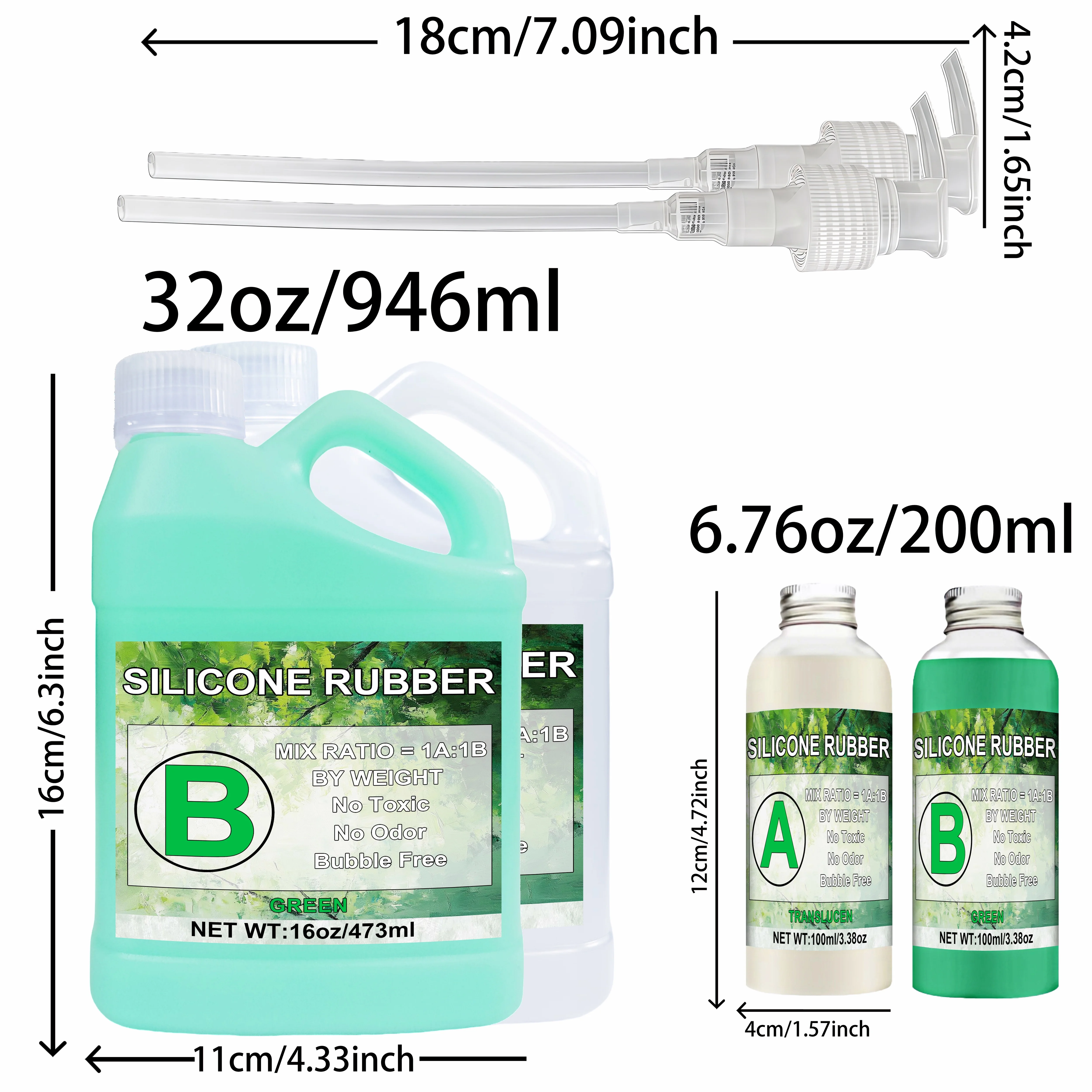 Silicone Mold Making Kit 20A, 32ozGreen  Liquid Silicone Rubber for Mold Making, Fast Cure Mold Maker, Ideal for Casting Resin