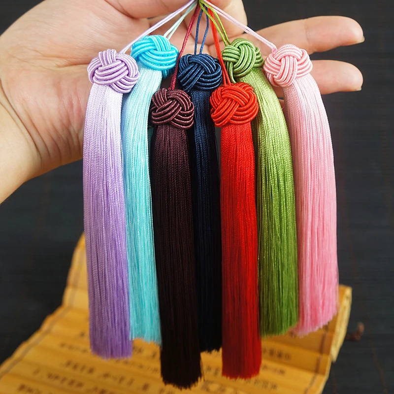 5 Pcs Crafts Tassels 15cm Polyester Tassels Silky Floss Bookmark Tassels with Pineapple Cap for DIY Jewelry Making Accessories