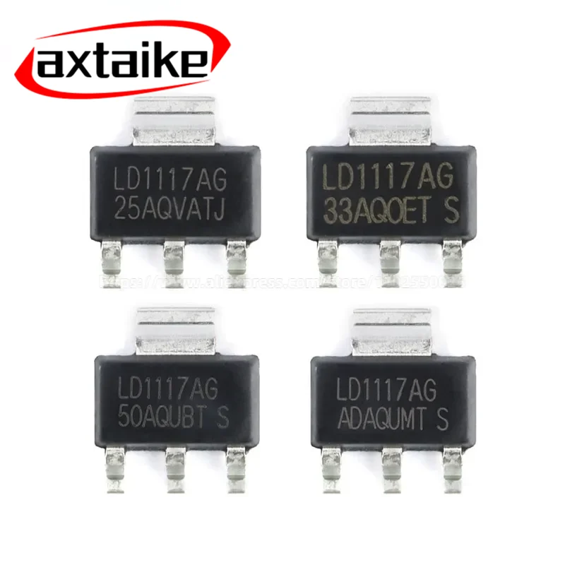 20PCS LD1117AG LD1117-ADJ LD1117-5.0 LD1117-3.3 LD1117-2.5 LD1117-1.8 LD1117-1.2 SOT-223 Low Dropout Linear Regulator Chip IC