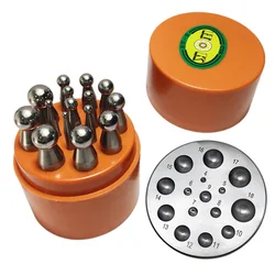 Newest 15PCS Dapping Doming Punch Dapping Block Ring Bead Jewelry Forming Tool