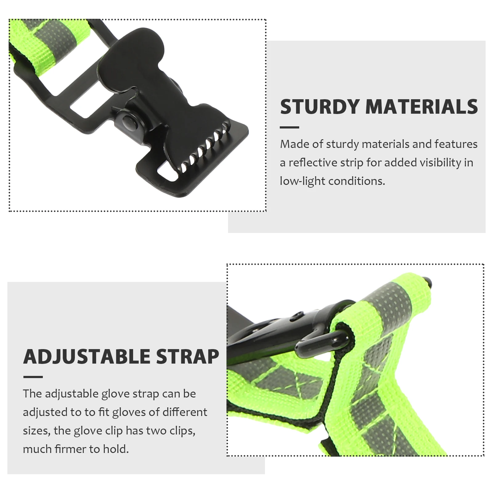 

2Pcs Firefighter Glove Straps Adjustable Reflective Safety Holder Clips Heavy Duty Duty Glove Accessory Firefighter Tools