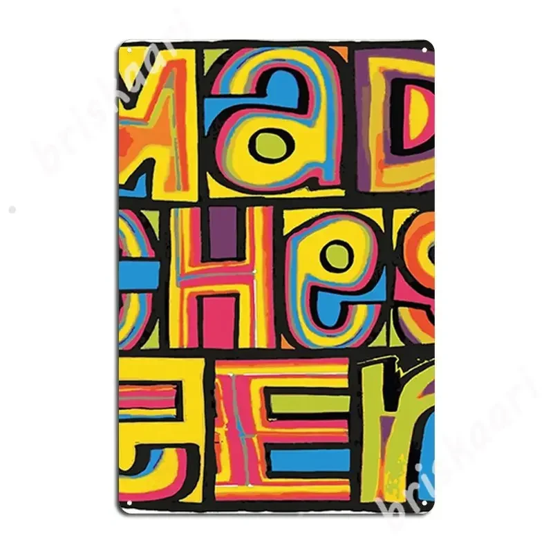علامات معدنية مستوحاة من Madchester Happy Mondays، لوحات جدارية لتصميم غرفة المعيشة، ملصقات لافتة من القصدير #2