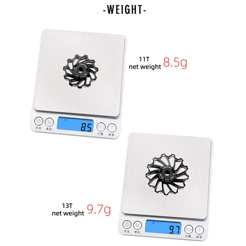 TOOPRE-rueda guía de cambio trasero para bicicleta, rodamientos Perrin de cerámica ligeros de aleación de aluminio 11T 13T para bicicleta de montaña y carretera