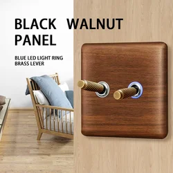 High Quality Retro Light Wall Switch Socket ,Wood Brass Toggle Switch Plate, Home &Bed Wall Light Switch Eu Ru Fr Power Socket