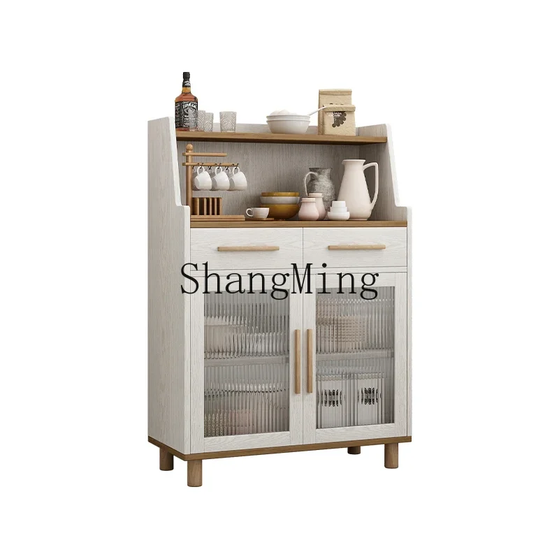 CLkitchen tea and wine cabinet small solid wood dining side cabinet rack storage against the wall integrated small size