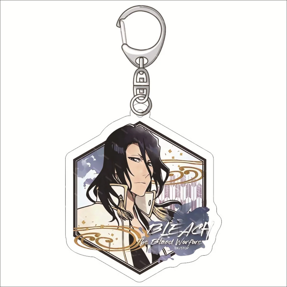 Popular Anime BLEACH The Blood Warfare Acrylic Keychain Kurosaki Ichigo Kuchiki Byakuya Aizen Sousuke Pendant Keyring Series