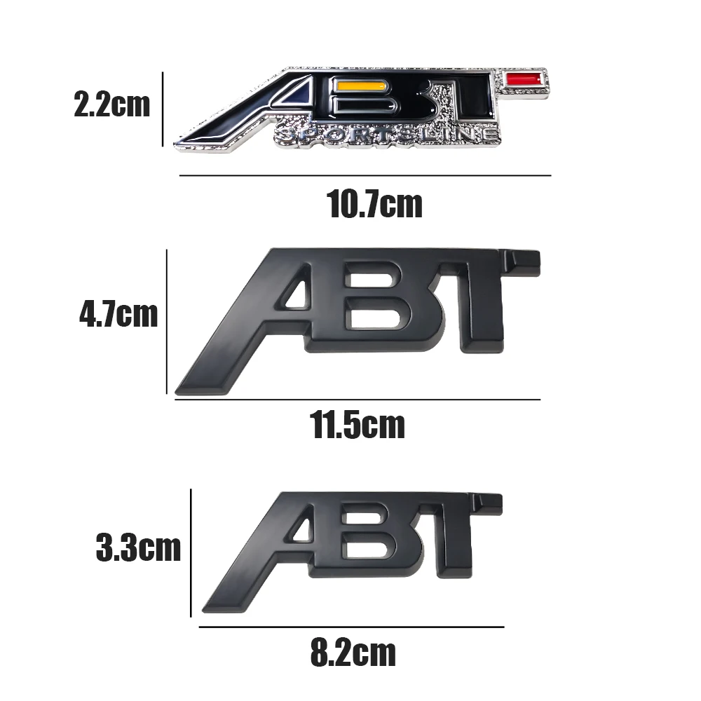 سيارة الجبهة شواء شعار ثلاثية الأبعاد المعادن ABT شارة الديكور ملصق مائي اكسسوارات لأودي Sline A4 B8 A3 8P A6 C7 8V B6 B7 B9 A4L TTRS TTS