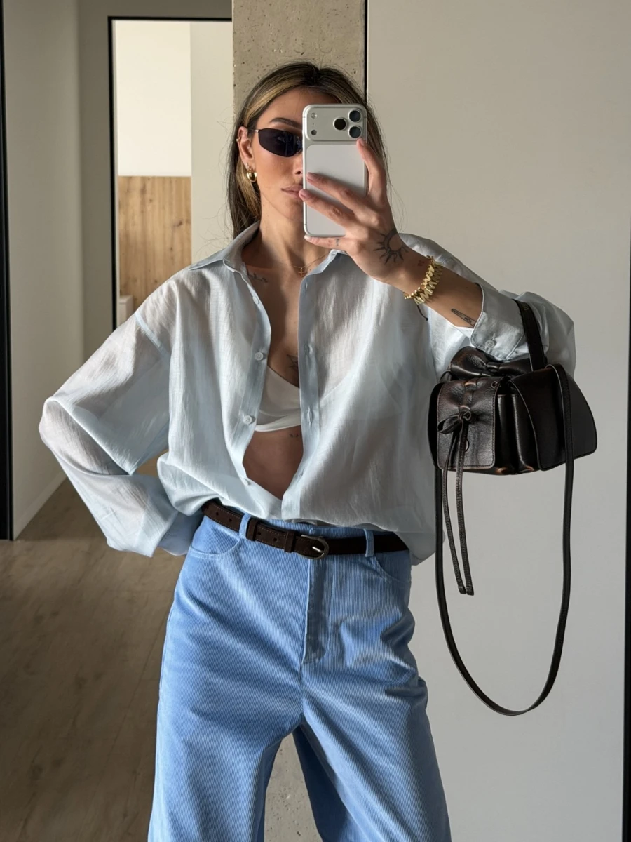

Llinar Light Weight Lyocell Shirt 2026 Spring Summer New Solid Instagram Style Loose Long-Sleeve Casual Commuter Shirt for Women