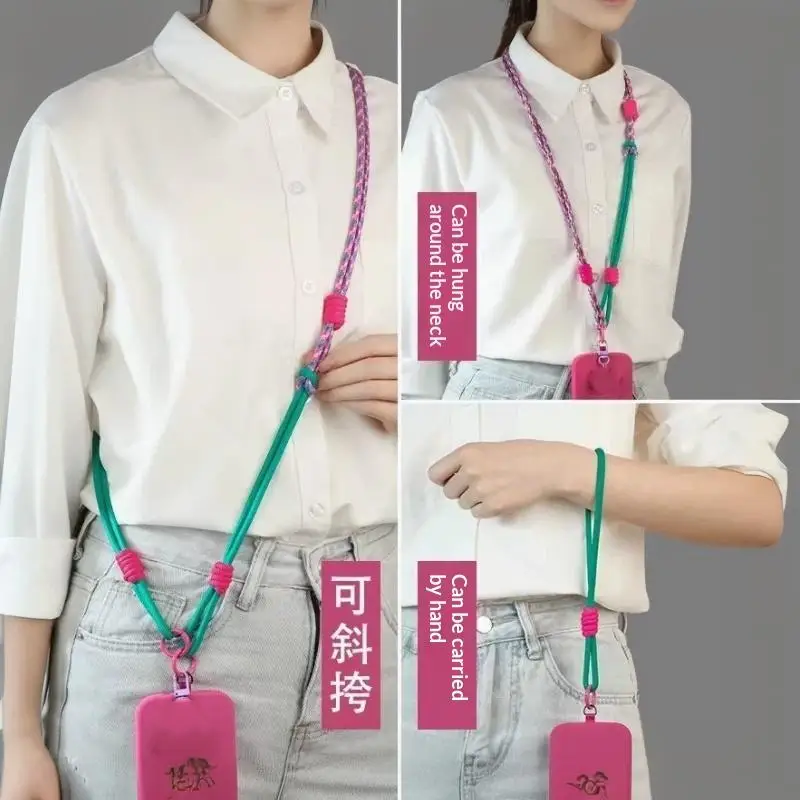 Personalisiertes Trendiges Zweifarbiges Universelles Handy-Lanyard, Anti-Verlust-Gurt, Diagonaler Langer Schulter-Sicherheitsgurt – Detail 4