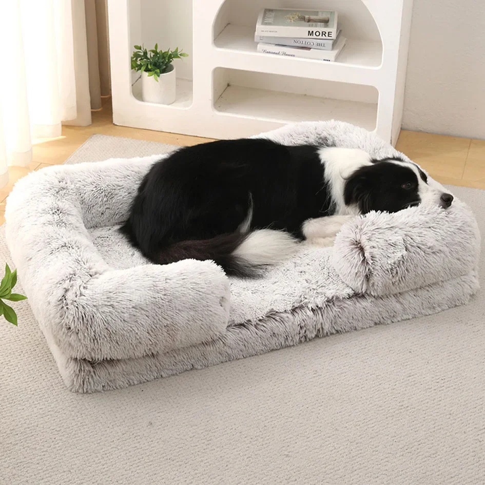 Pets Sofa Bed For Dog Large Medium Small  Plush Dog Accessories Square Puppy Warm Pet Supplies Winter Cat Mat Bed