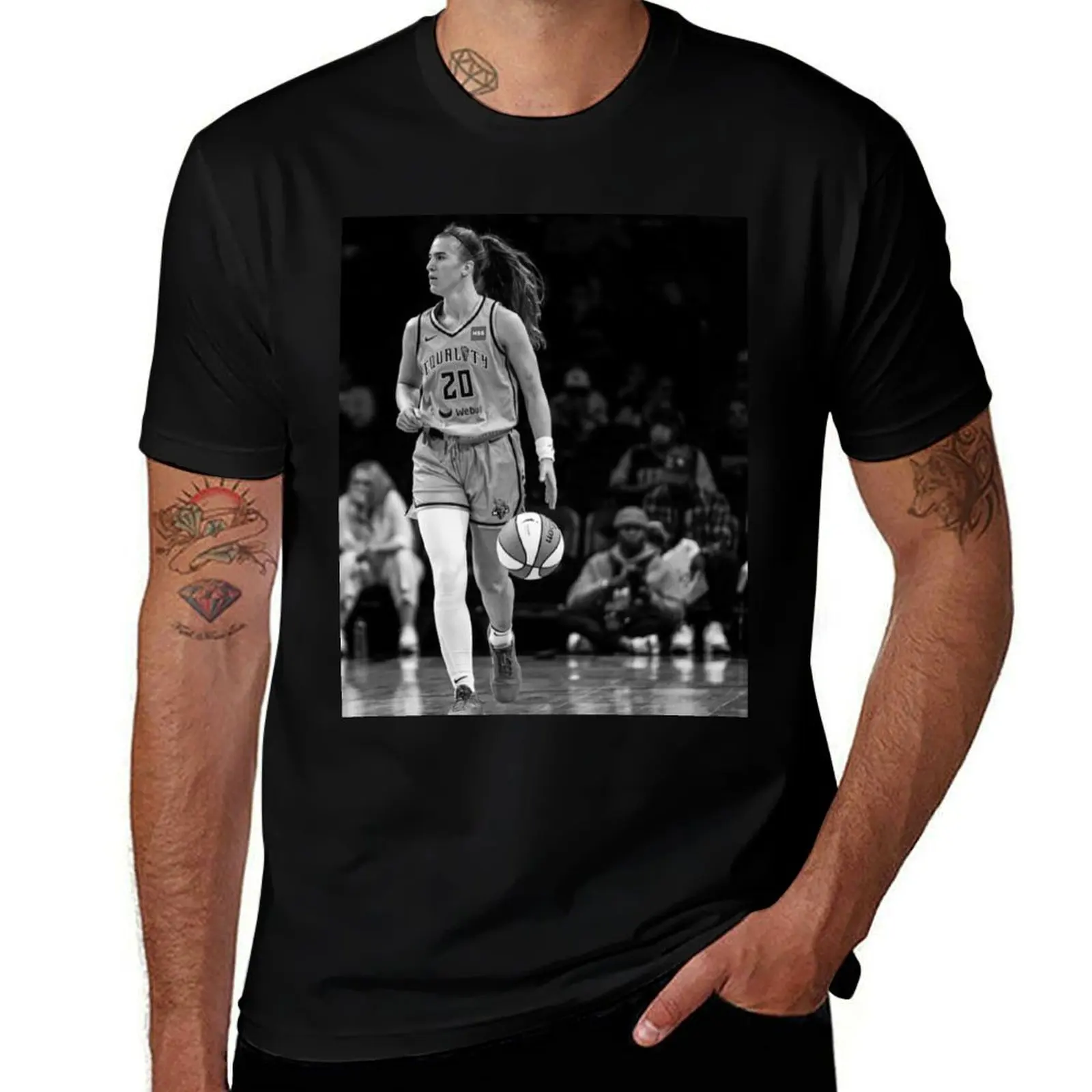 

Sabrina Ionescu - Black / White T-Shirt t shirt men 100% cotton luxury brand cotton t shirt man