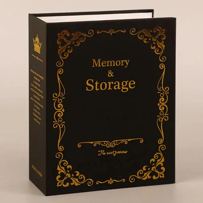 อัลบั้มรูปขนาด6นิ้วดีไซน์สีบรอนซ์กันริ้วรอยใส่100ช่องเก็บความทรงจำสำหรับครอบครัวอัลบั้มรูปสไตล์วินเทจแบบทำมือที่บ้าน