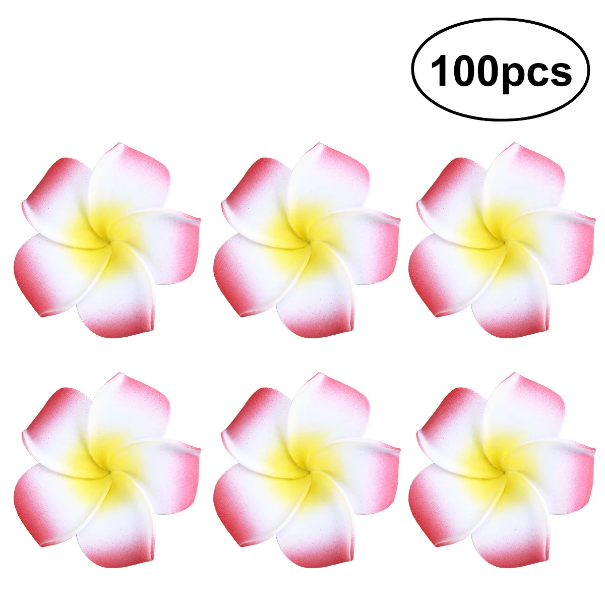 

100pcs 6Cm Foam Flower Red Plumeria Hawaiian Frangipani Wedding Party Decoration Artificial Flower For Hair Clip Beads Home