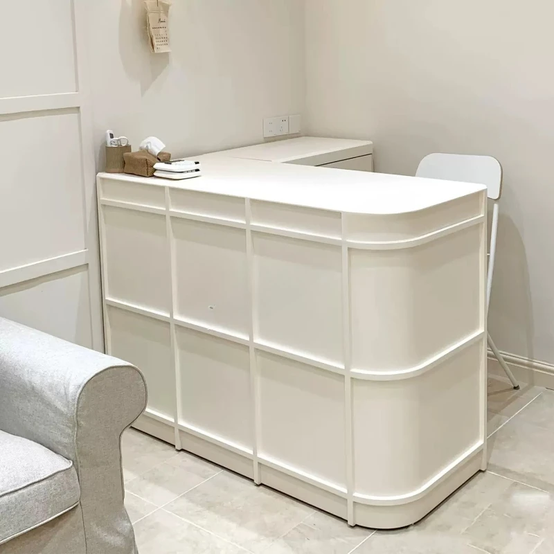 Simple modern corner cash register clothing store beauty salon company reception