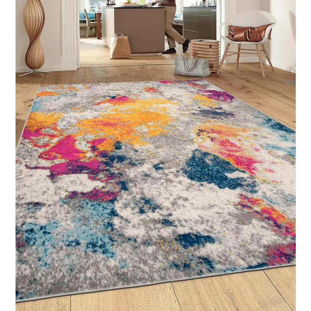 

Sky Collection Modern Abstract Area Rug Multi
