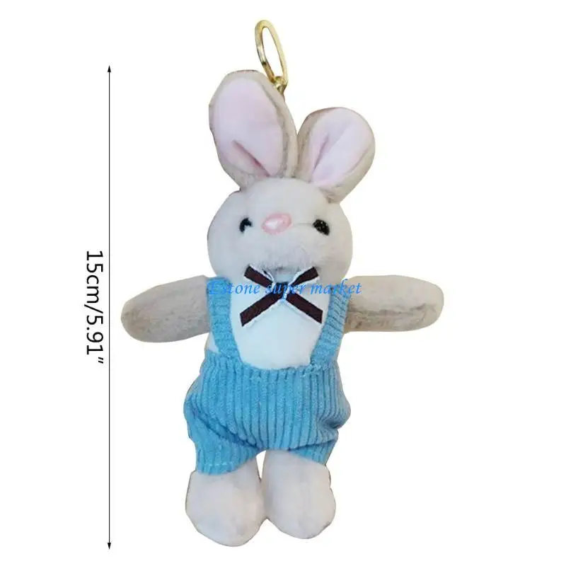 090B Plush Plush Rabbit Usisex Hoodie Bunny Bunny Cheychain Wallet Lanyard Bey Chain Rings Women Wallet Home Decoration