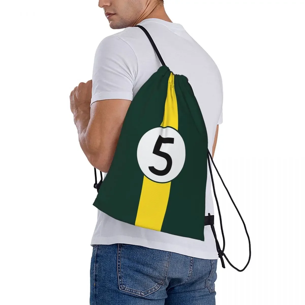 Mochila de carreras con cordón para hombre y mujer, bolsa de almacenamiento con bolsillo, informal, portátil, para estudiantes, #5