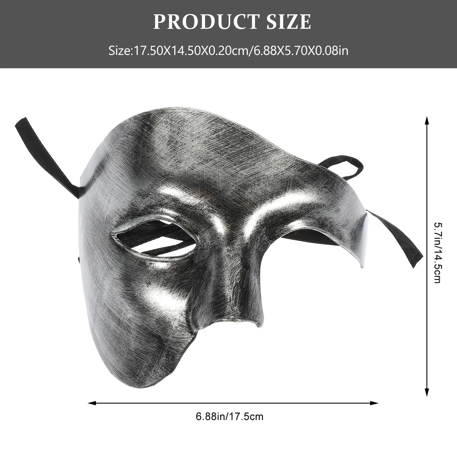 Mask Half Face One Eye Halloween Portable Party Prom Decorative Prop Silver Multi-function Miss