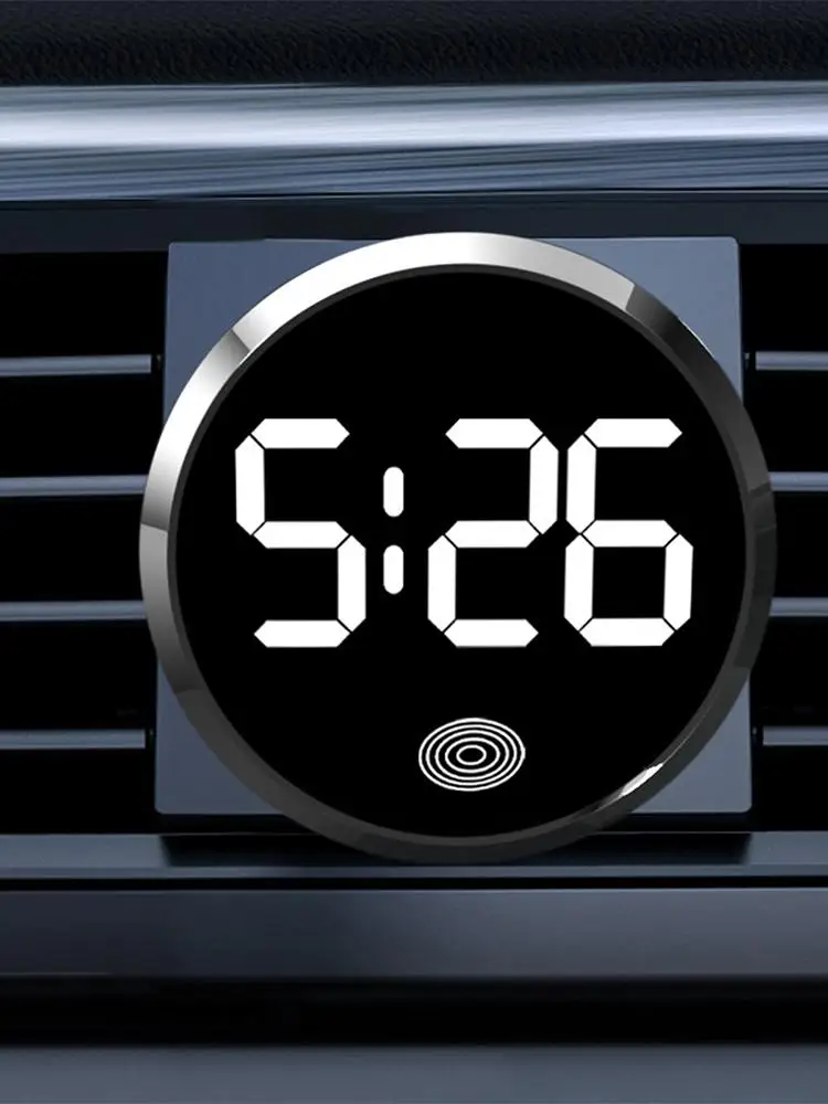 Fashionable Car LED Clock Touch-Control Dashboard Watch with LED Display Light for Fridge RV Classroom Travel Vehicle