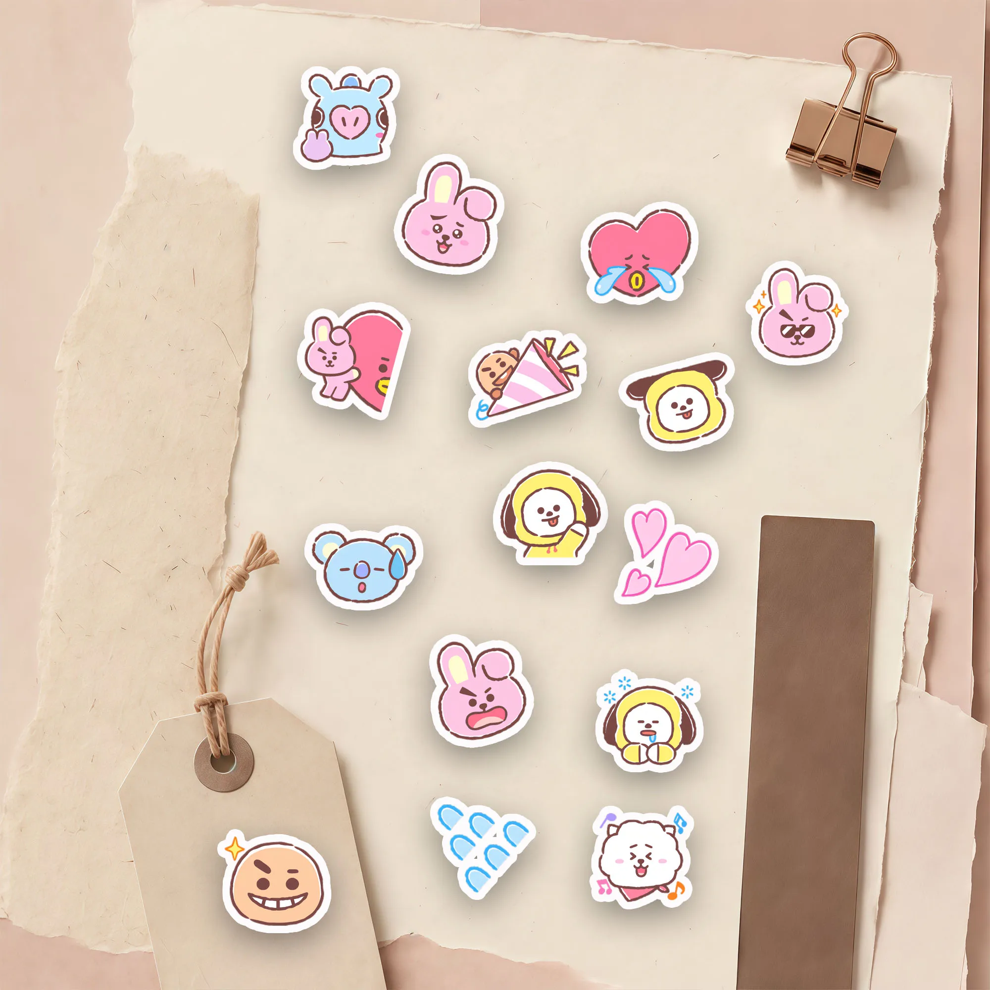BT21 Sticker cartoon creative emoticon pack for DIY decoration of phone cases, books, water cups - view 3