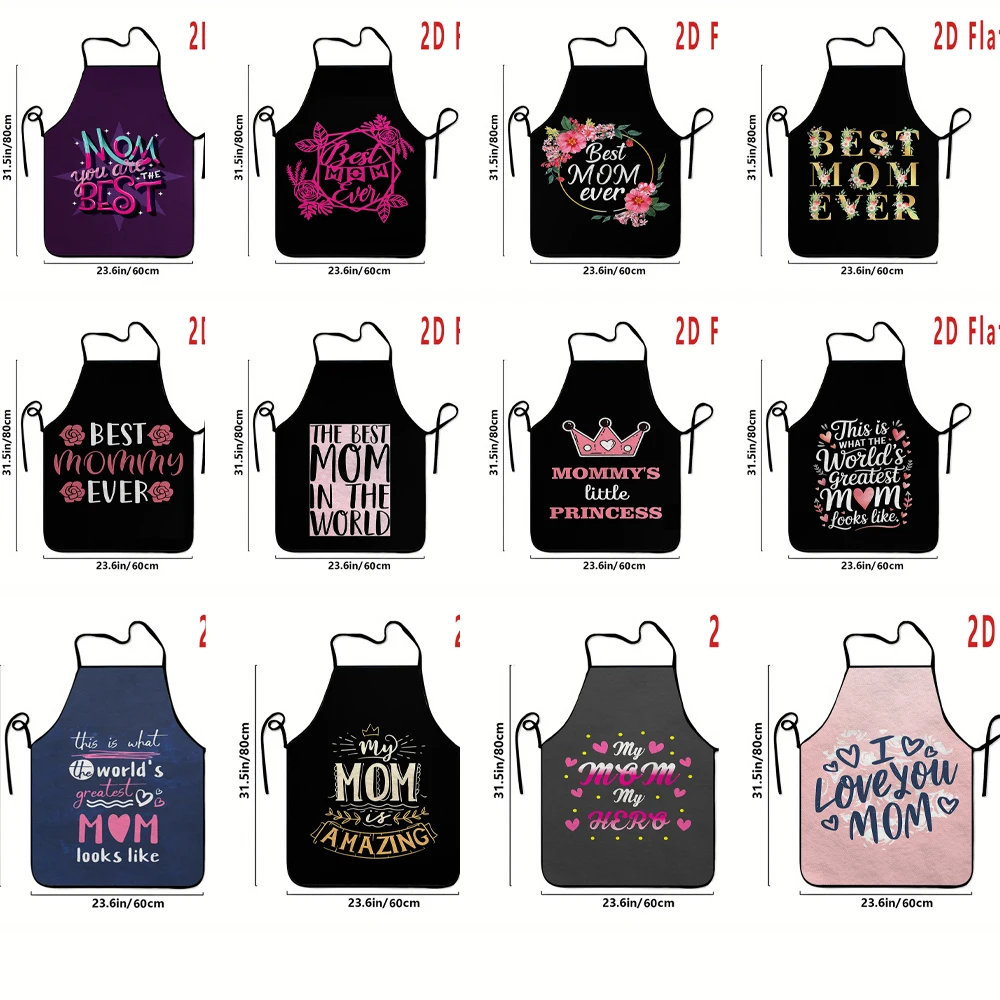 Multiple sizes"Best Mom Ever" Print Apron,  Kitchen and Dining Apron, BBQ Apron, Durable and Easy to Clean