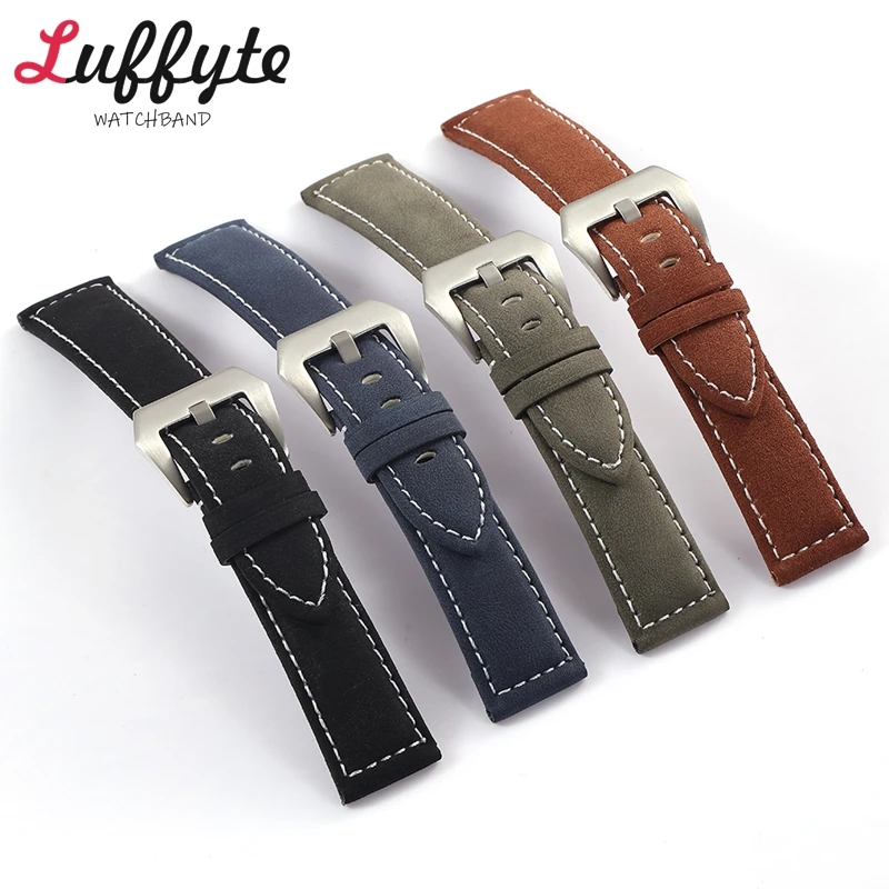

Vintage Matte Leather Watch Band 18mm 20mm 22mm 24mm Universal Strap Men Women Fashion Replacement Wristband
