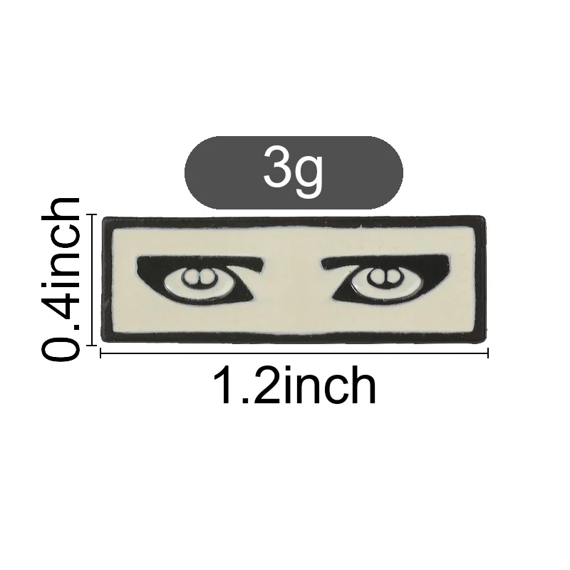 Vintage Rectangle Eyes Badge Black White Art Eyes Enamel Pins Minimalist Brooch Simple and Stylish Accessories Bag Decor