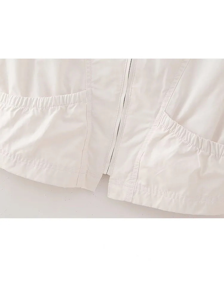 ชุดสูทผู้หญิงแฟชั่นใหม่ เสื้อกั๊กแขนกุดคอปกพับได้ มีกระเป๋า ผ้าสีพื้น + กระโปรงทรงเอไลน์แบบซิปยาวปานกลาง ดีไซน์หรูหรา